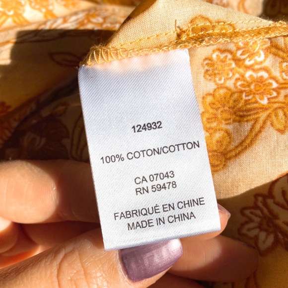 π C&C CALIFORNIA BOHO FLORAL YELLOW ORANGE LOOSE TOP! - Picture 8 of 9